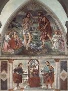Domenicho Ghirlandaio Taufe Christ und Thronende Madonna mit den Heiligen Sebastian und julianus painting